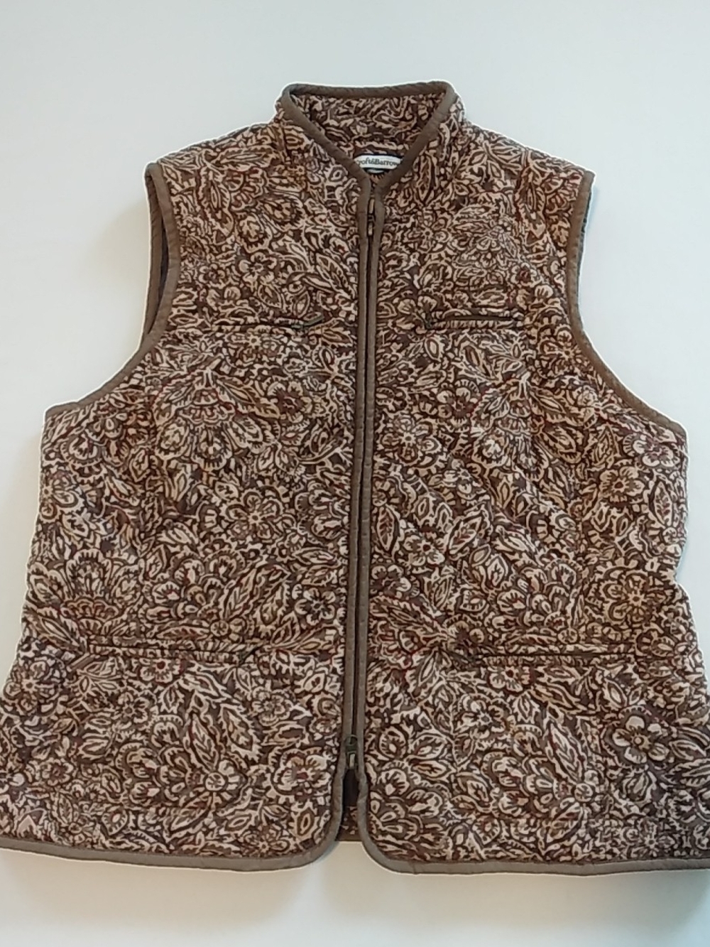 Croft & Barrow Quilted Floral Print Women's Vest - Brown Grandmacore Cottagecore